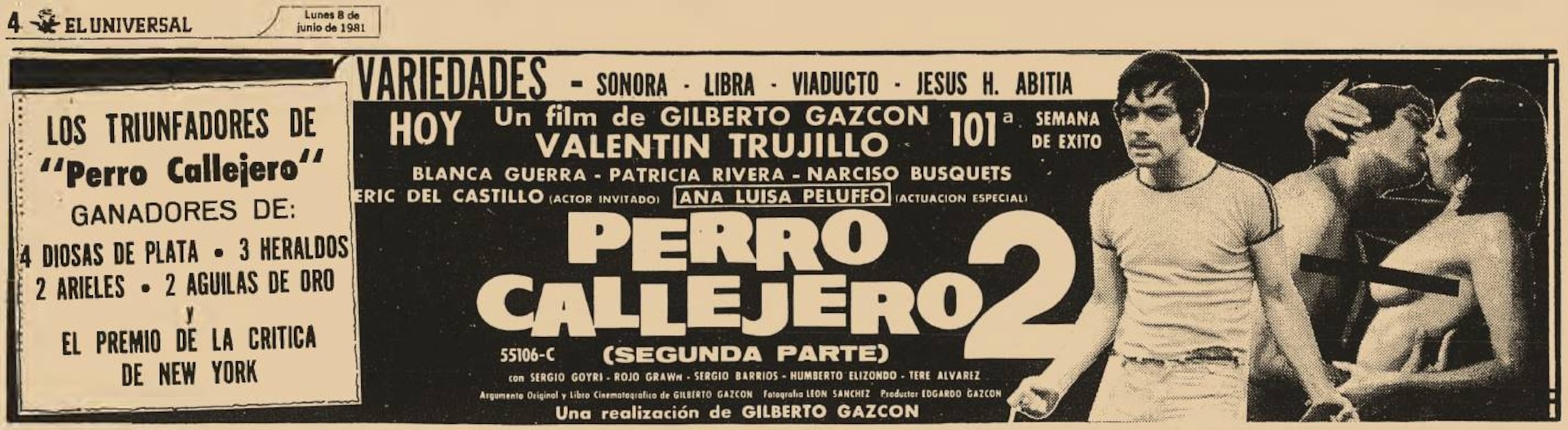 Valentín Trujillo en "Perro callejero 2" en 1981.
Hemeroteca EL UNIVERSAL.