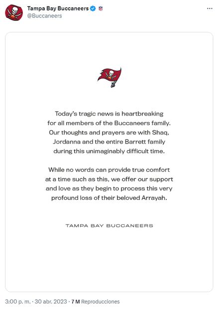 Tuit de los Buccaneers