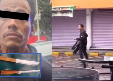 VIDEO: Policías neutralizan a sujeto que amenazaba a peatones con cuchillos "cebolleros" en Tlalpan
