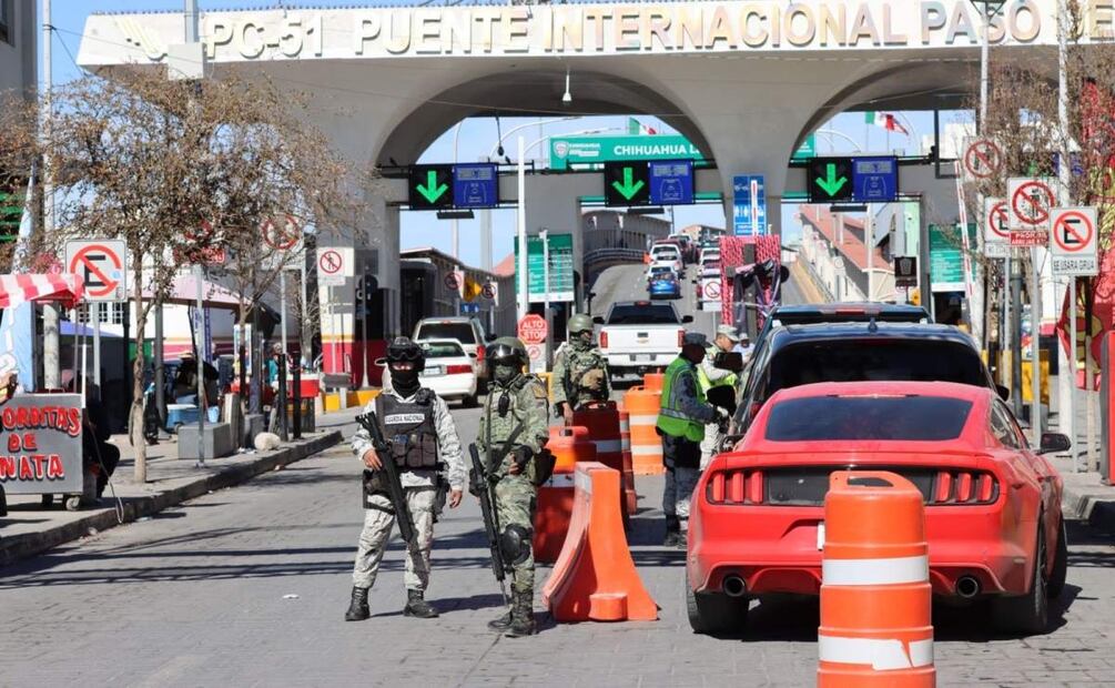 Cerca de 20 elementos de seguridad permanecían en puentes internacionales de Ciudad Juárez, Chihuahua (07/02/2025). Foto: Paola Gamboa / EL UNIVERSAL
