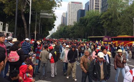 Antorchistas marchan sobre avenida Reforma