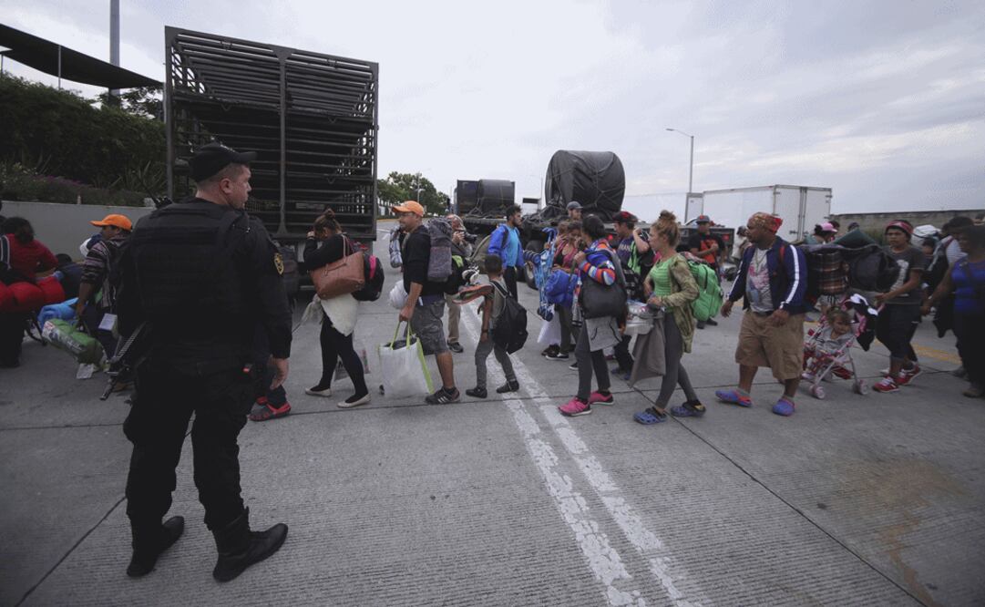 Integrantes de la caravana migrante. Foto: Carlos Zepeda/EL UNIVERSAL