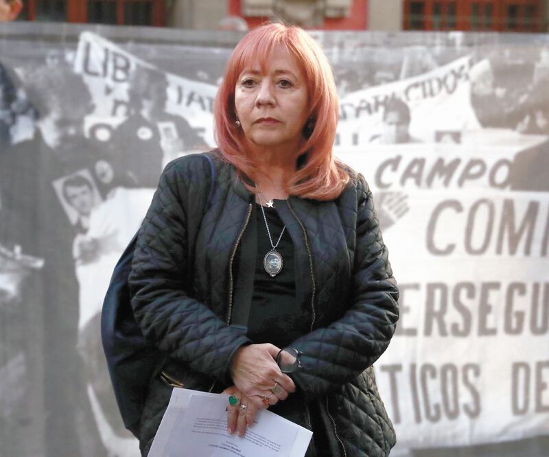 Rosario Piedra Ibarra participó ayer en una manifestación de la organización Eureka afuera de Palacio Nacional. Foto: DIEGO SIMÓN. EL UNIVERSAL