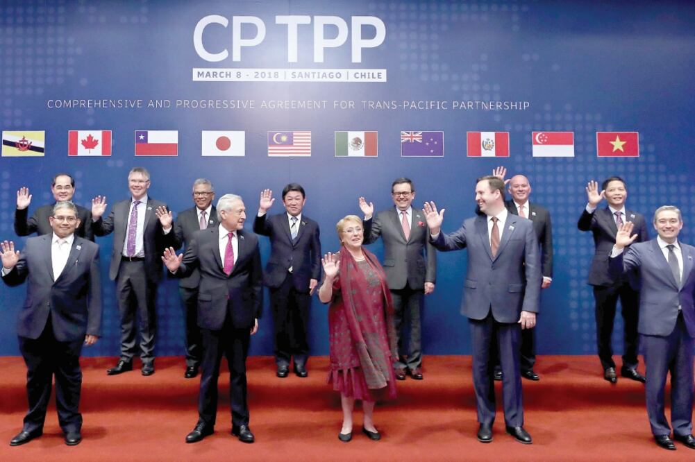 Imagen realizada el 8 de marzo de 2018 de los representantes antes de firmar el Acuerdo Integral y Progresivo para la Asociación Transpacífico en Chile. (ARCHIVO EL UNIVERSAL)