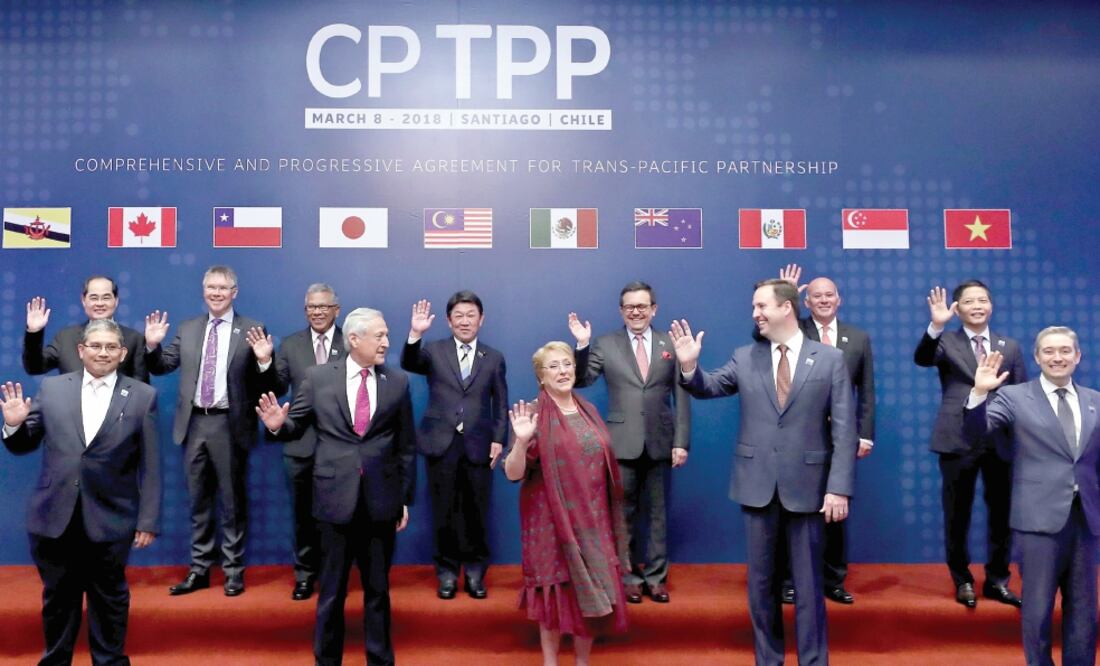 Imagen realizada el 8 de marzo de 2018 de los representantes antes de firmar el Acuerdo Integral y Progresivo para la Asociación Transpacífico en Chile. (ARCHIVO EL UNIVERSAL)