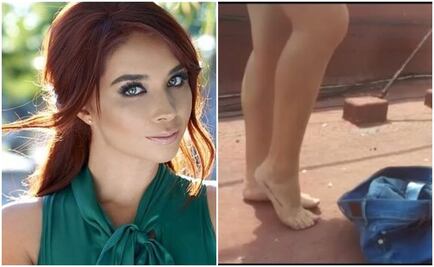 Daniela Luján luce su figura mientras se pone los jeans