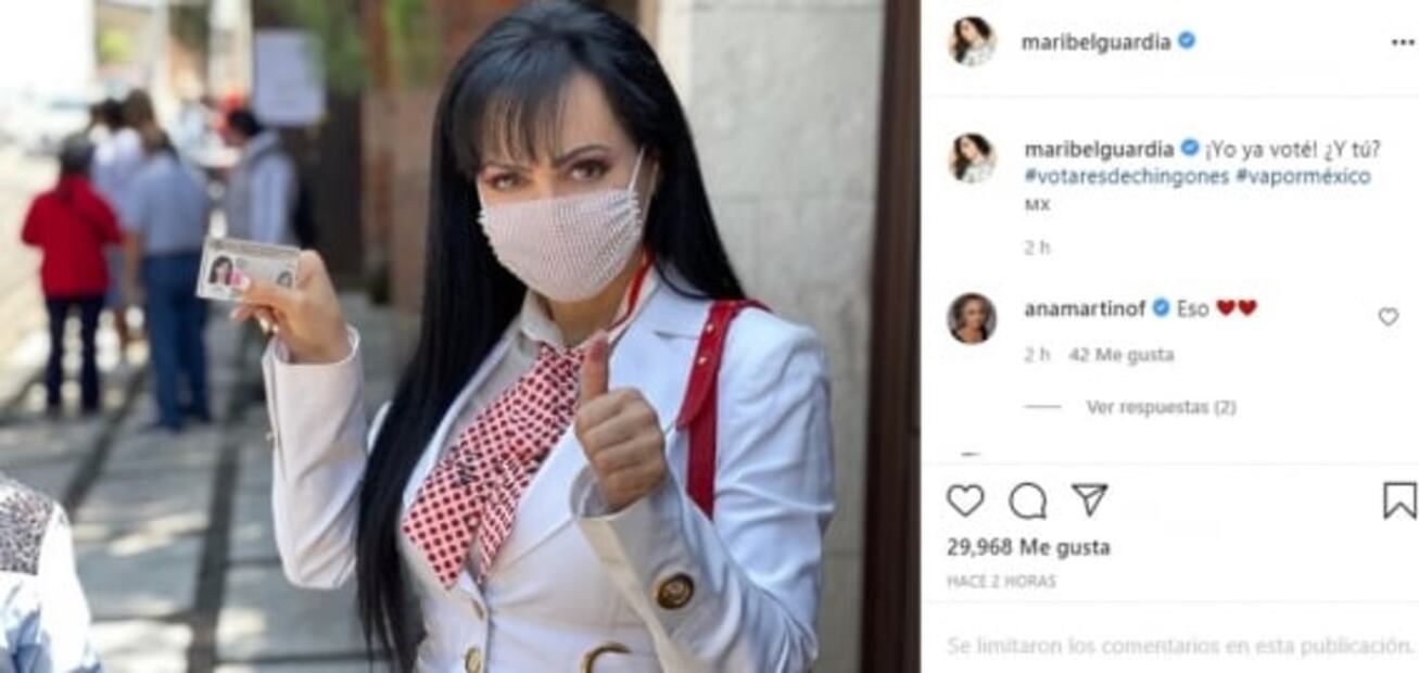 Maribel Guardia usa "#Votar es de chingones" y acude como otros famosos a las casillas