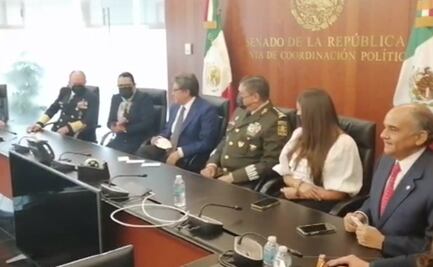 Gabinete de seguridad acompaña a Rosa Icela Rodríguez, en su comparecencia ante el Senado