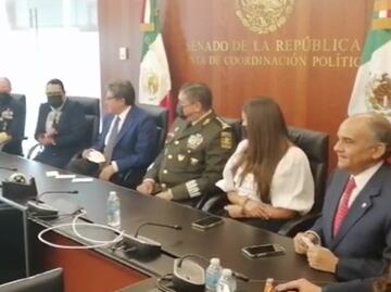 Gabinete de seguridad acompaña a Rosa Icela Rodríguez, en su comparecencia ante el Senado