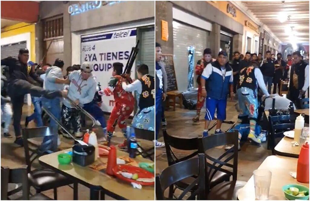 Payasitos del Centro se enfrentan a personal del Gobierno. FOTO: captura tomada de video/ EL UNIVERSAL/