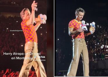 Video. Así reaccionó Harry Styles cuando le lanzaron peluches del Dr. Simi en Monterrey
