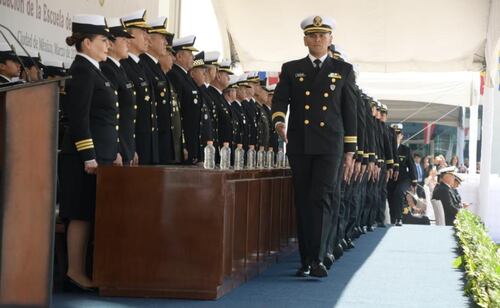 Se gradúan 58 médicos y enfermeras de la Escuela de Posgrado en Sanidad, en el Centro de Estudios Navales en Ciencias de la Salud, de la Semar (20/03/2026). Foto: Especial