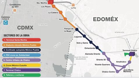 ¿Cuáles son las estaciones que tendrá el Trolebús Santa Martha-Chalco?