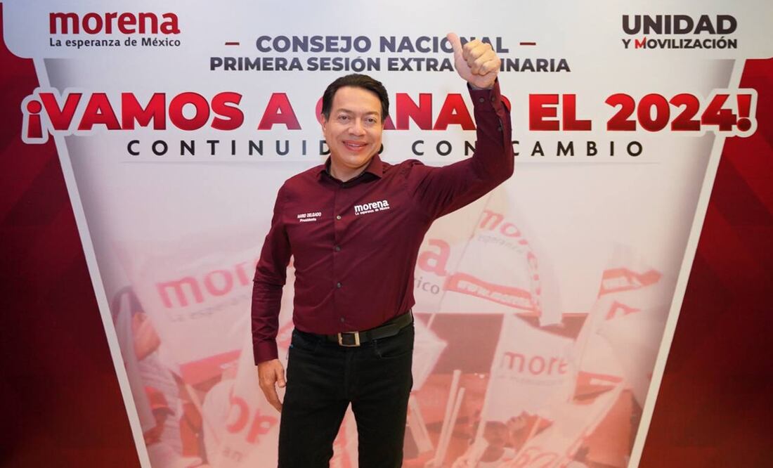 Mario Delgado en Consejo Nacional de Morena / Foto: tTomada de Twitter