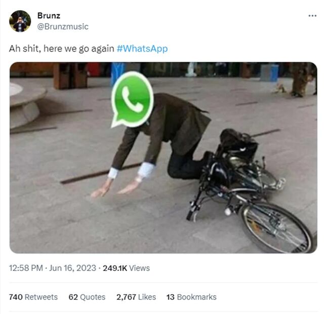 Los mejores memes por la caída de WA. Foto: Twitter