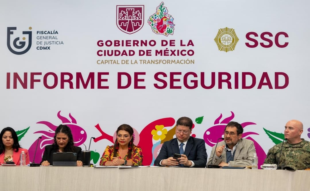 Conferencia de prensa de la jefa de Gobierno de la Ciudad de México, Clara Brugada, en la que presenta el informe de seguridad de marzo del 2026. Foto Hugo Salvador El Universal