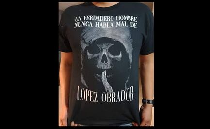 Morena causa polémica por post en redes de playera de la Santa Muerte y leyenda de AMLO   