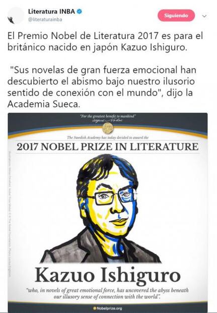 El Nobel a Kazuo Ishiguro sorprende en redes