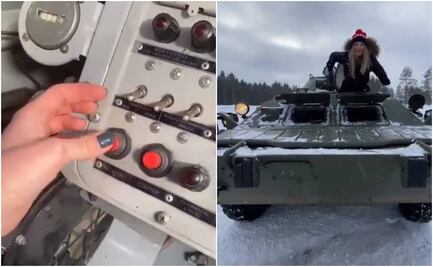 Tiktoker ucraniana graba tutorial de cómo manejar un tanque ruso abandonado 