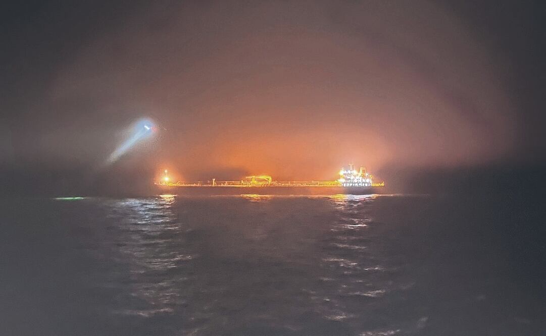 El navío Eagle S en el mar a las afueras de Porkkalanniemi. AFP