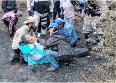 Abuelito de 85 años es rescatado tras caer en brecha de Tamaulipas; se reporta deshidratado pero estable