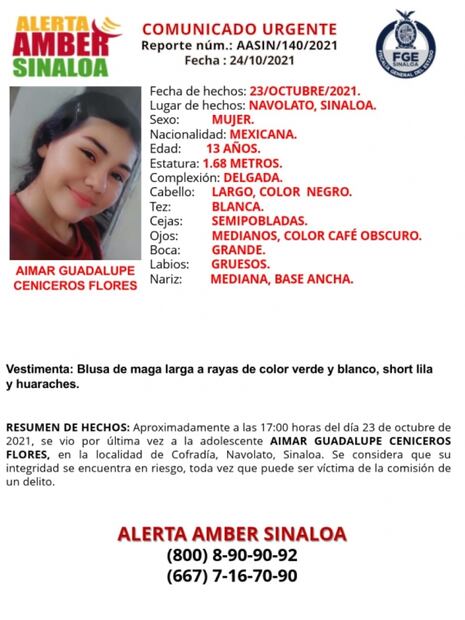 Reportan la desaparición de Rosa Elena y de la menor Aimar Guadalupe en Sinaloa