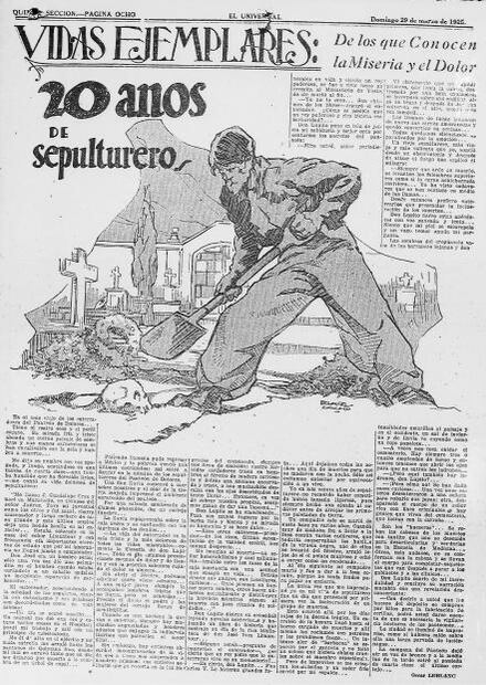 Sepulturero, oficio que se aprende desde niño