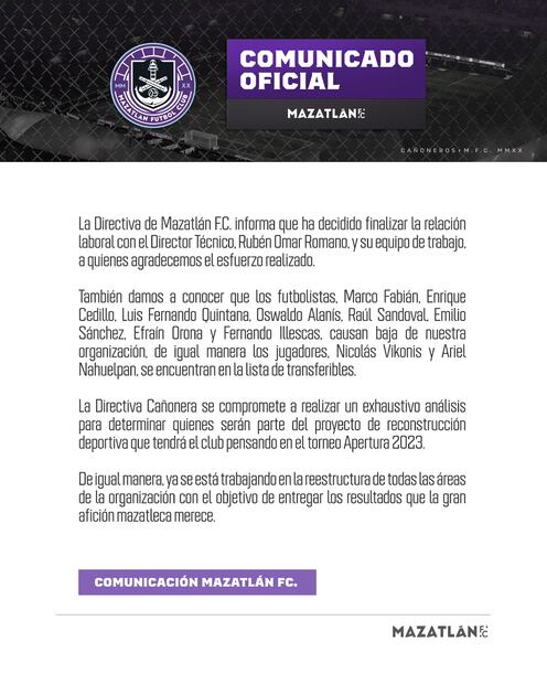 Comunicado de Mazatlán