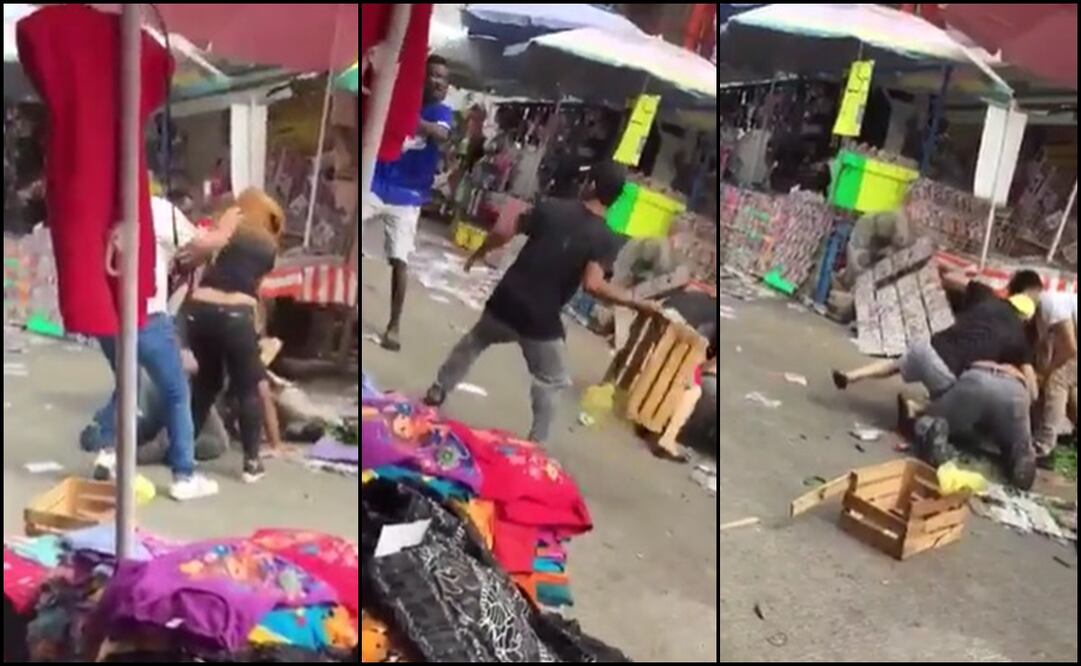 Ambulantes y migrantes protagonizan batalla campal en Tapachula, Chiapas