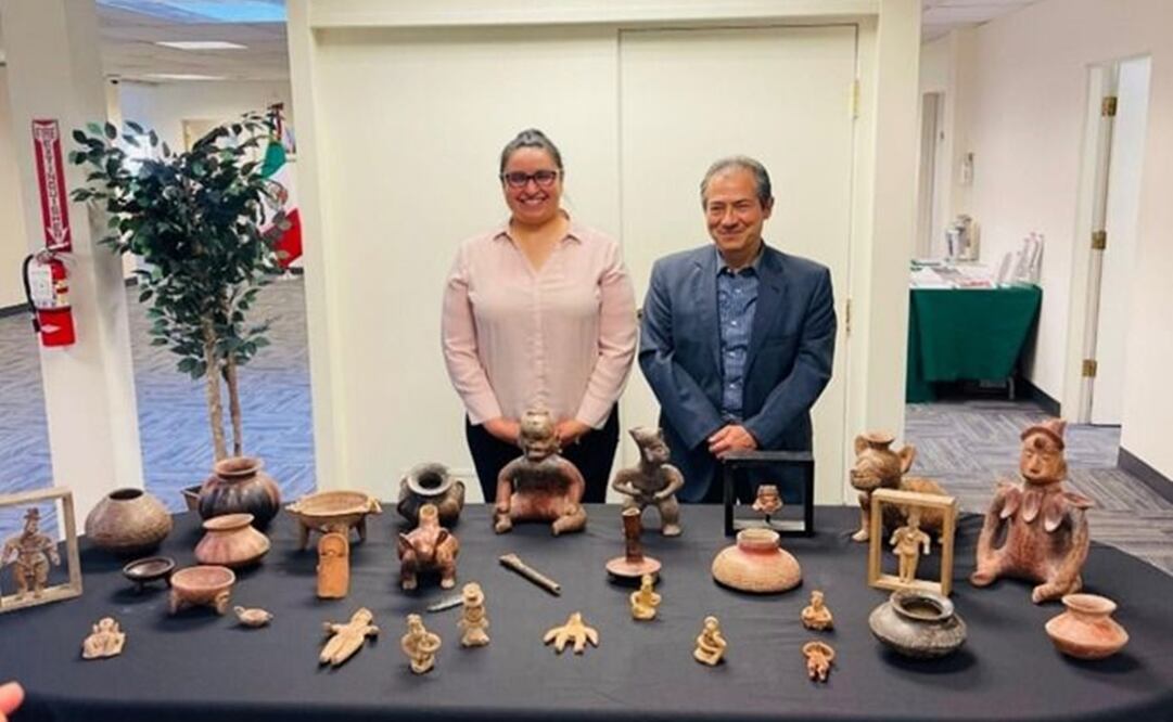 México recupera 32 piezas arquelógicas llevadas a EU a mediados del siglo pasado. Foto: SRE