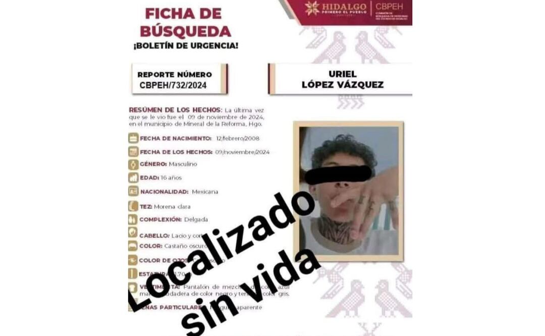 Vecinos y autoridades localizan sin vida a Uriel, un joven desaparecido desde hace 4 meses en Hidalgo (25/03/2025). Foto: Especial