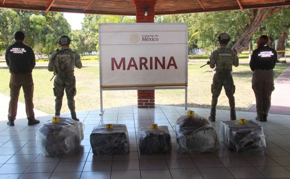 Semar asegura 300 kilos de cocaína en el puerto de Lázaro Cárdenas, Michoacán. Foto: Especial