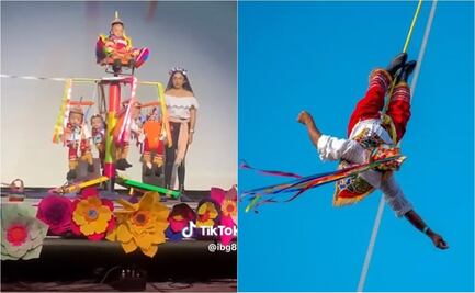 TikTok: Con bebés, recrean tradición de Voladores de Papantla en festival escolar