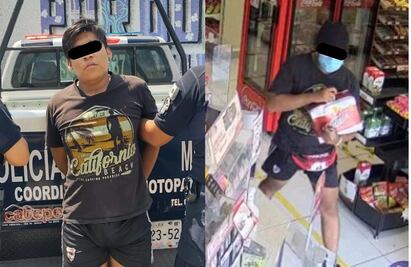 Cae ladrón con pack de cervezas en la mano; lo acusan de unos 30 robos en tiendas Oxxo