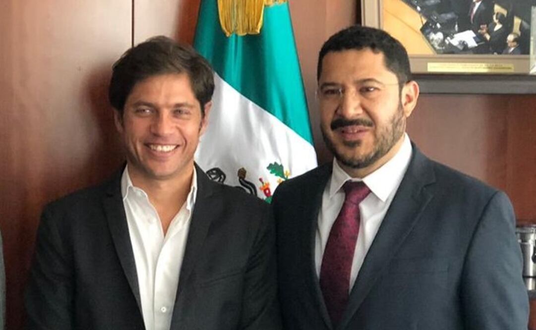 El diputado argentino, Axel Kicillof en su encuentro con el presidente del Senado, Martí Batres (Tomada de Twitter @Kicillofok)