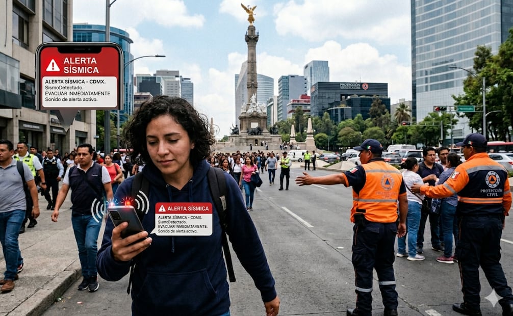 La alerta sísmica en celulares busca informar a la población de manera oportuna ante una emergencia. Foto: Creada con IA