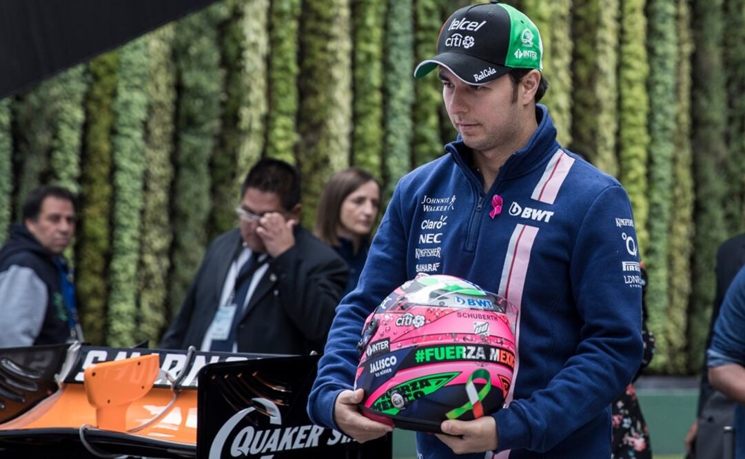 Sergio Pérez muestra su caso con el slogan #FuerzaMéxico
