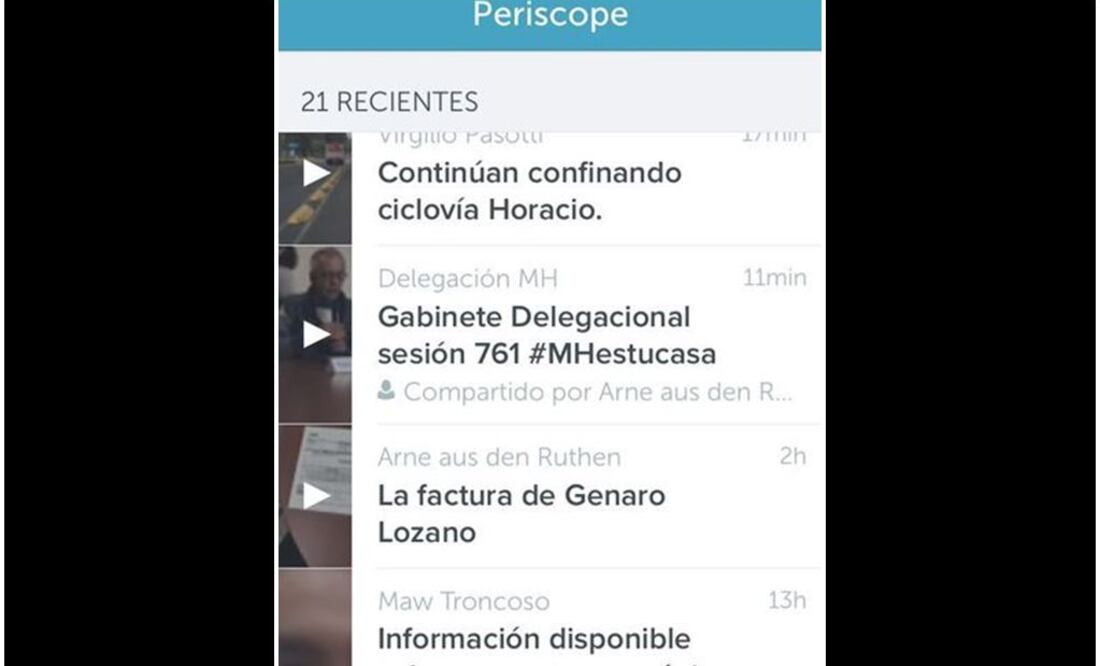 Suman seis quejas contra uso de Periscope: CDH
