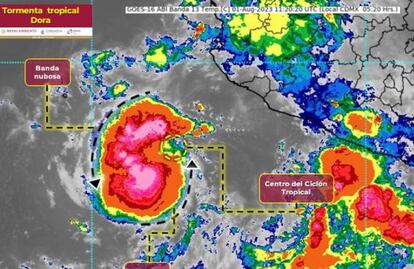Tormenta tropical "Dora" se aleja; se prevén lluvias intensas en Guerrero, Oaxaca y Chiapas
