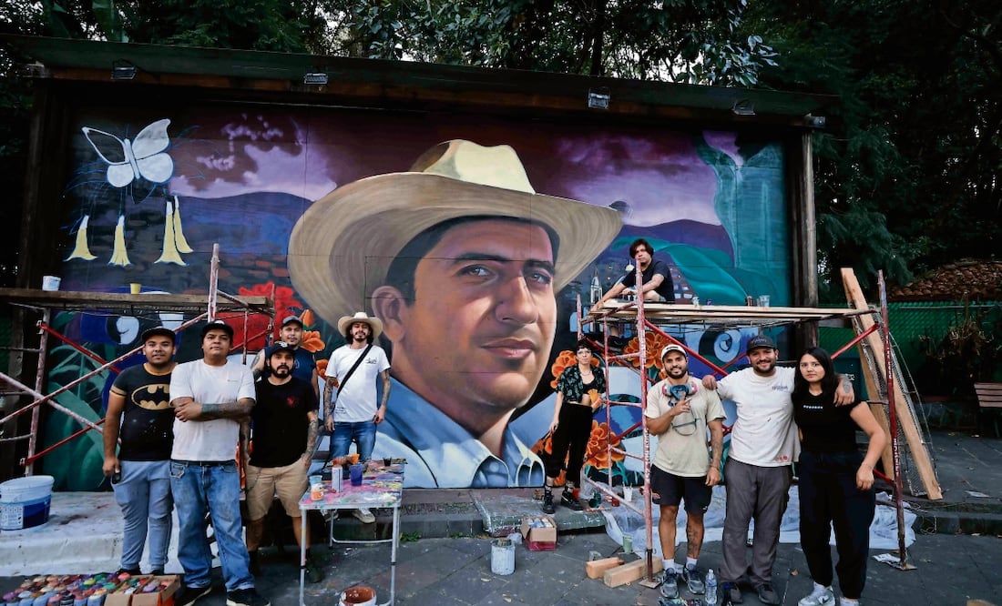 El mural realizado por un grupo de artistas jóvenes se encuentra en la fachada del Parque Nacional de Uruapan. Foto: Diego Simón Sánchez / EL UNIVERSAL