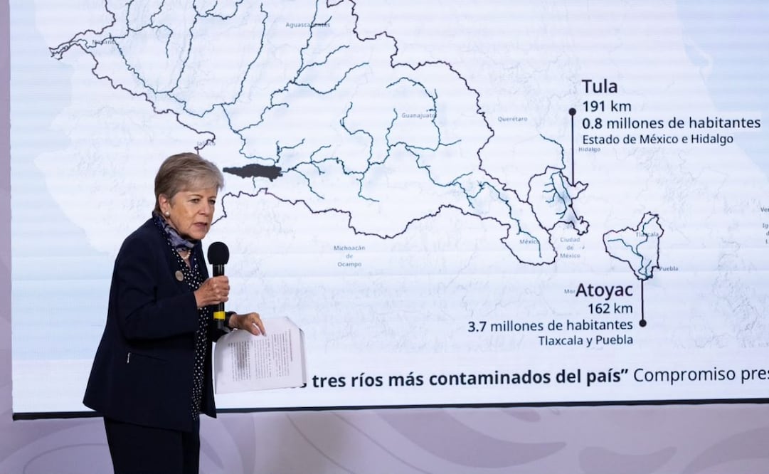 La titular de Semarnat, Alicia Bárcena, en la “Mañanera del Pueblo” del 16 de julio de 2026 en Palacio Nacional. Foto: Hugo Salvador/ EL UNIVERSAL