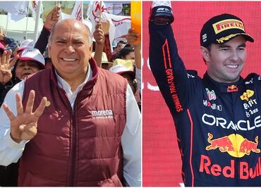 Aparece papá de Checo Pérez en mitin de Morena, mientras su hijo festeja logro en Fórmula 1
