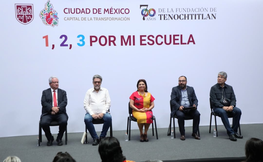 Brugada presenta el programa “1, 2, 3 por mi escuela”; CDMX destinará 968 mdp para mejorar 464 escuelas en 2025. Foto: Especial