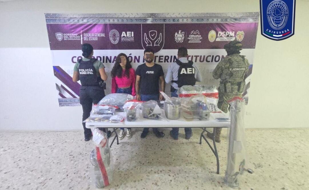 Detienen a dos personas con narcóticos en Chihuahua (18/08/2025). Foto: Especial
