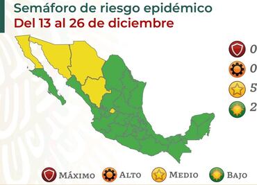 De cara a fiestas decembrinas, semáforo Covid se mantiene con 27 estados en verde