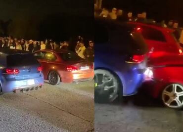 Durante carrera callejera, conductor arranca en reversa y ocasiona fuerte accidente