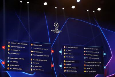 Definidos, los grupos de la Champions League