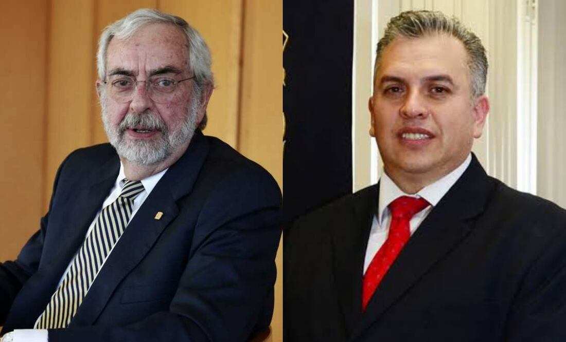 Enrique Graue Wiechers, exrector de la UNAM y Fernando Macedo Chagolla, exdirector de la FES Aragón. Fotos: Archivo/EL UNIVERSAL y Gaceta UNAM