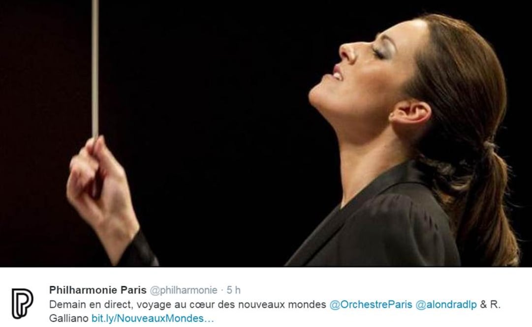 Hace dos años, De la Parra ya dirigió a la orquesta de la Philharmonie. FOTO: Tomada de: Twitter/@philharmonie