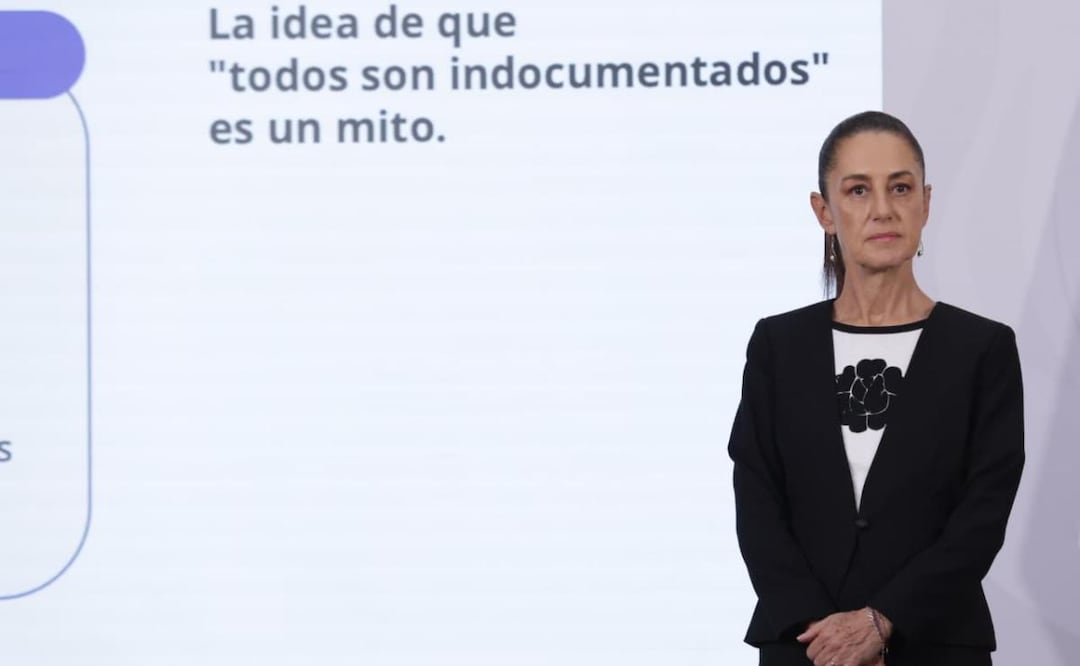 La presidenta Claudia Sheinbaum durante su conferencia de prensa desde Palacio Nacional (08/05/2026). Foto: Carlos Mejía / EL UNIVERSAL
